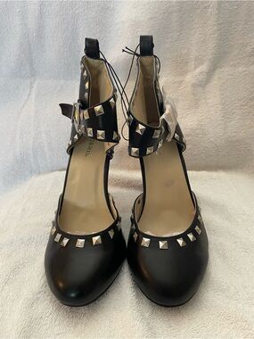 TORRID 9WW: Studded Black Ankle-Strap Women's Heels -